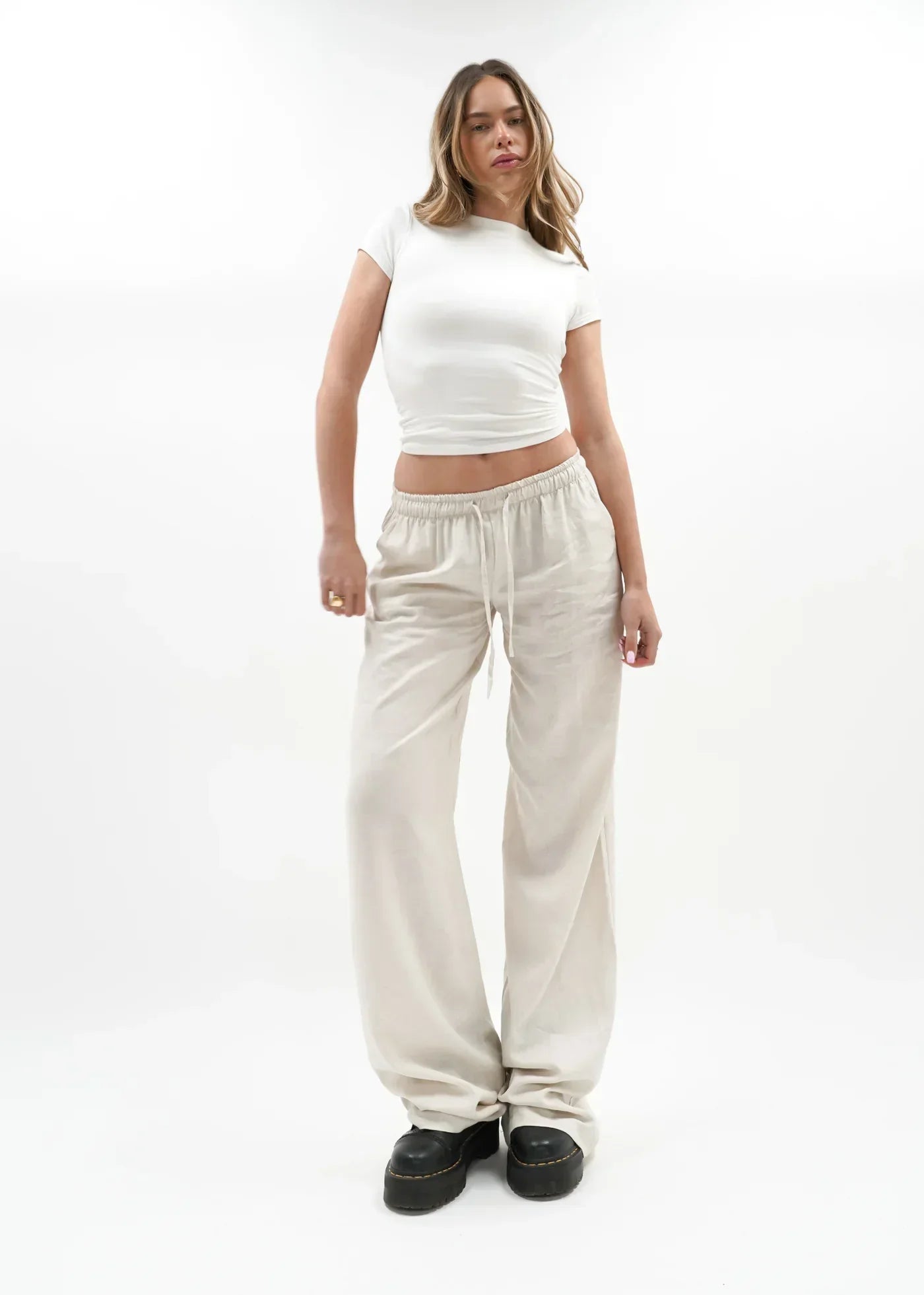 "Jennifer" Leinenhose Beige
