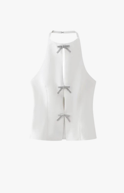 "Glimmer" Top mit Schleifen