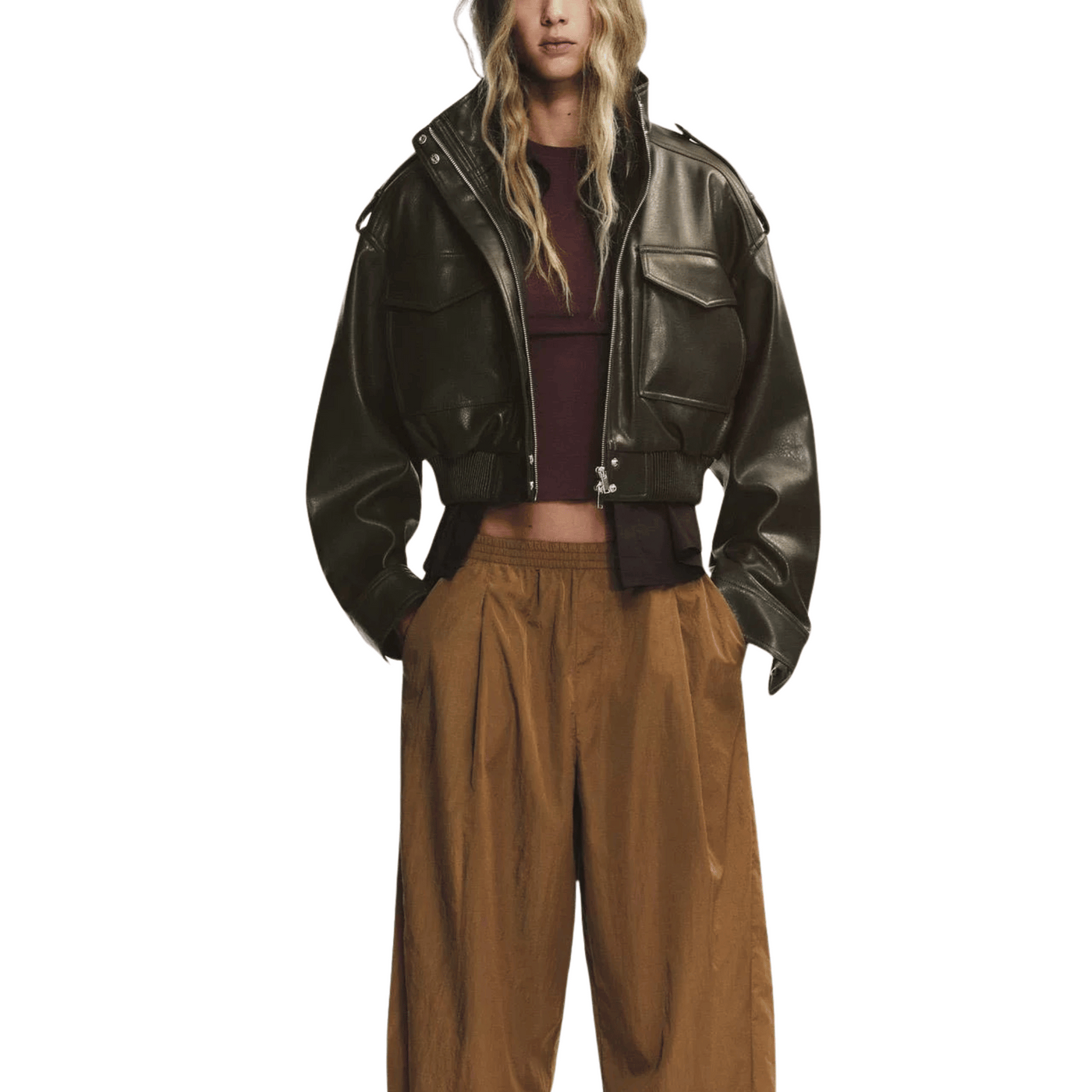 "Yara" Bomber Lederjacke