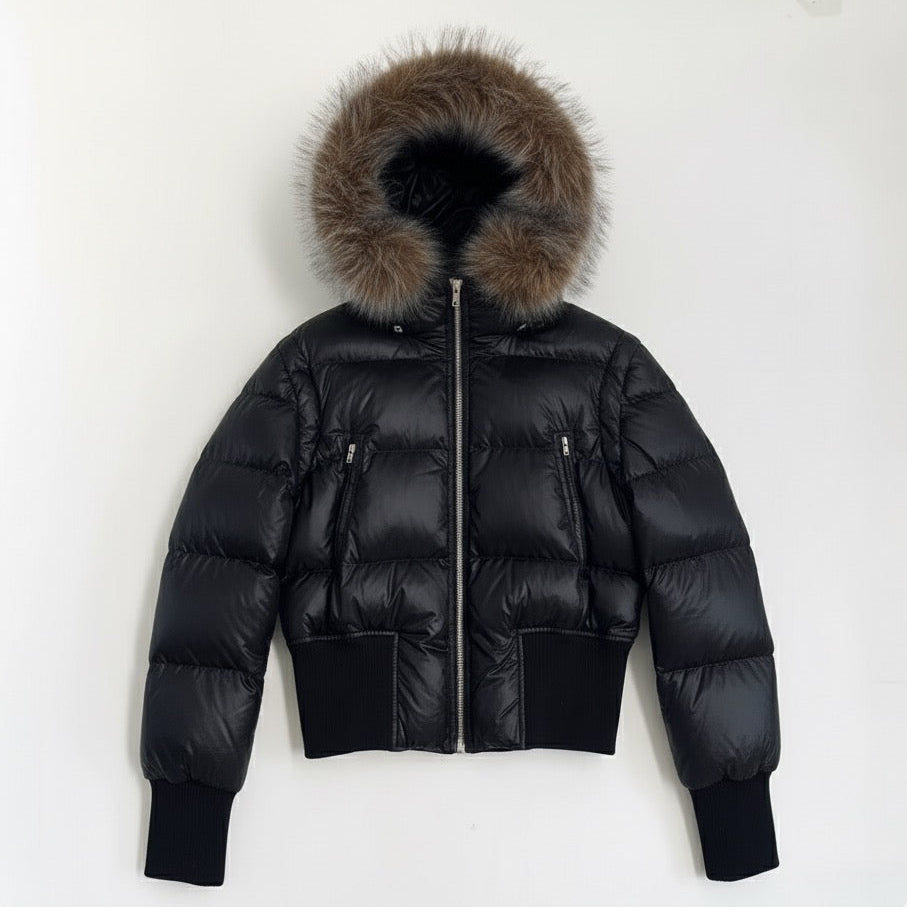 "Feline" Pufferjacke mit Fell